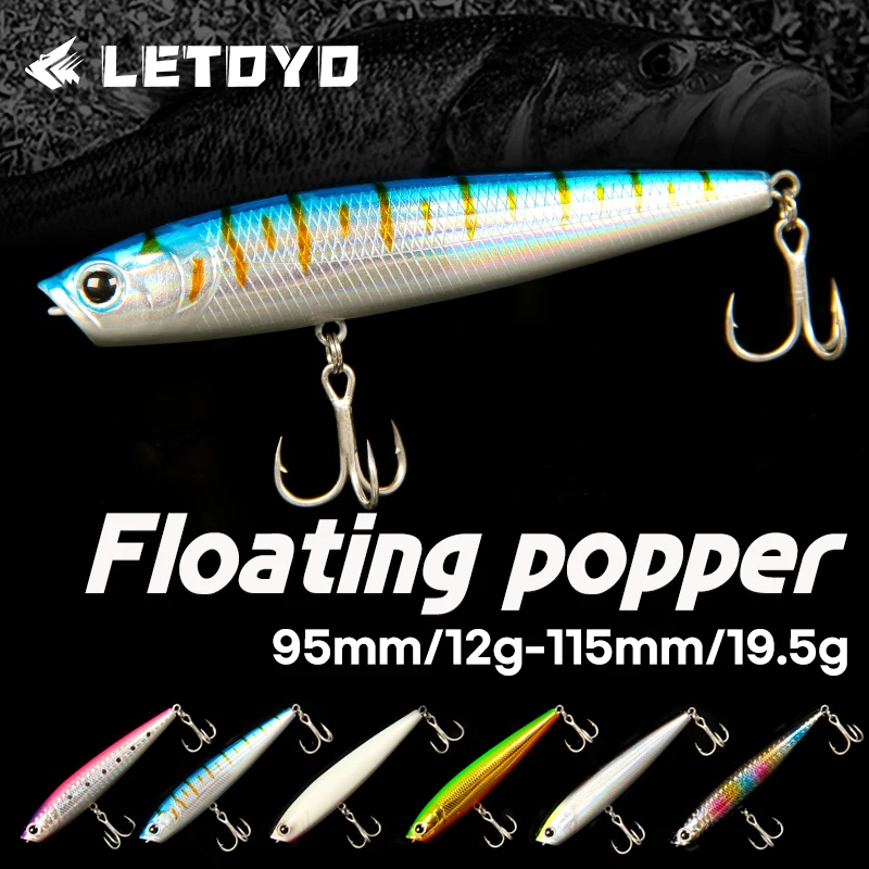 Popper flotante LETOYO – Señuelo lápiz duro Topwater para lubina