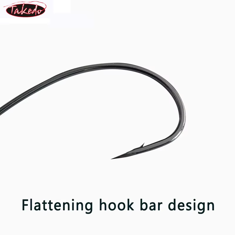 TAKEDO Anzuelo Texas Rig níquel negro para carpa y lubina - imagen 5