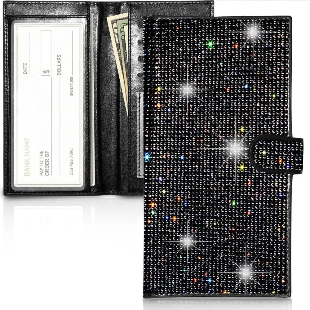 Hasp fundas tarjetero brillante con inserto para bolígrafo