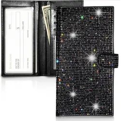 Hasp fundas tarjetero brillante con inserto para bolígrafo