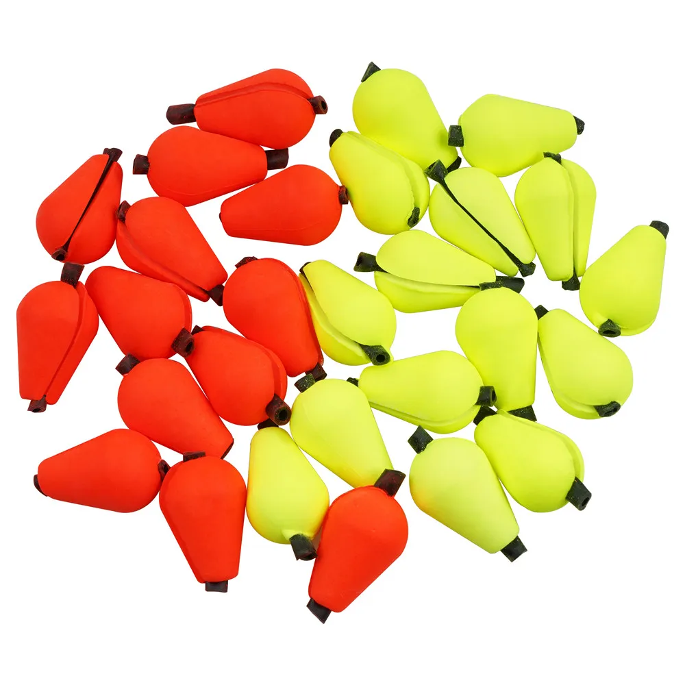 Vista del lote completo de 100 flotadores de pesca easy catch