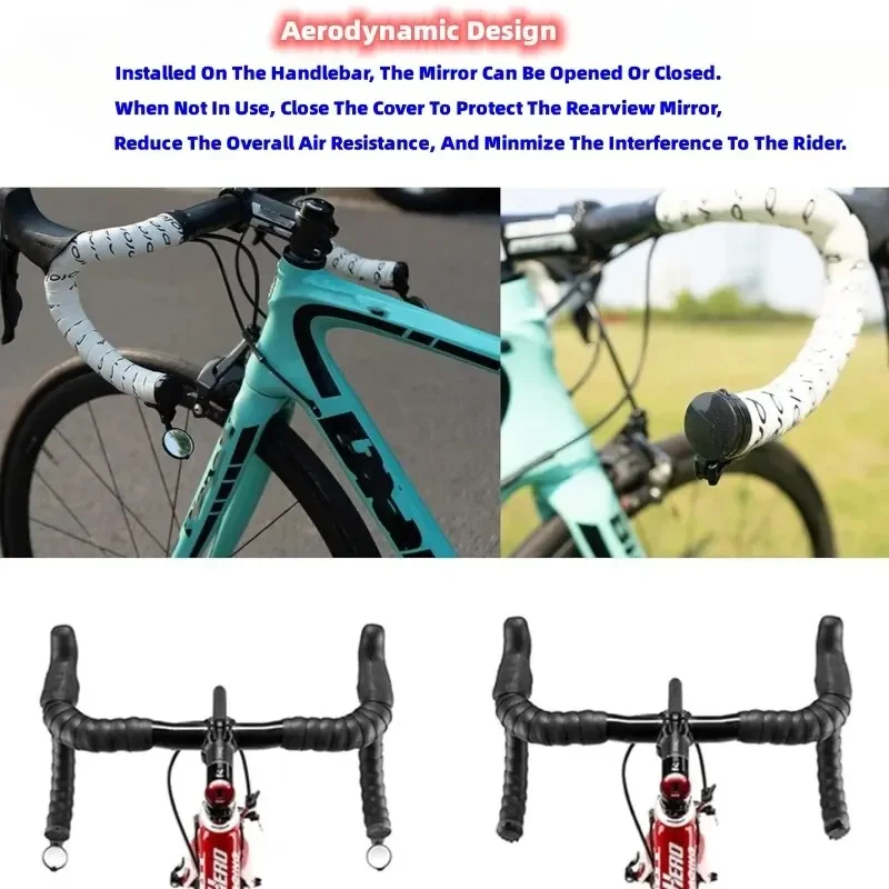 Espejo retrovisor bicicleta convexo para manillar, lente acrílica - imagen 5