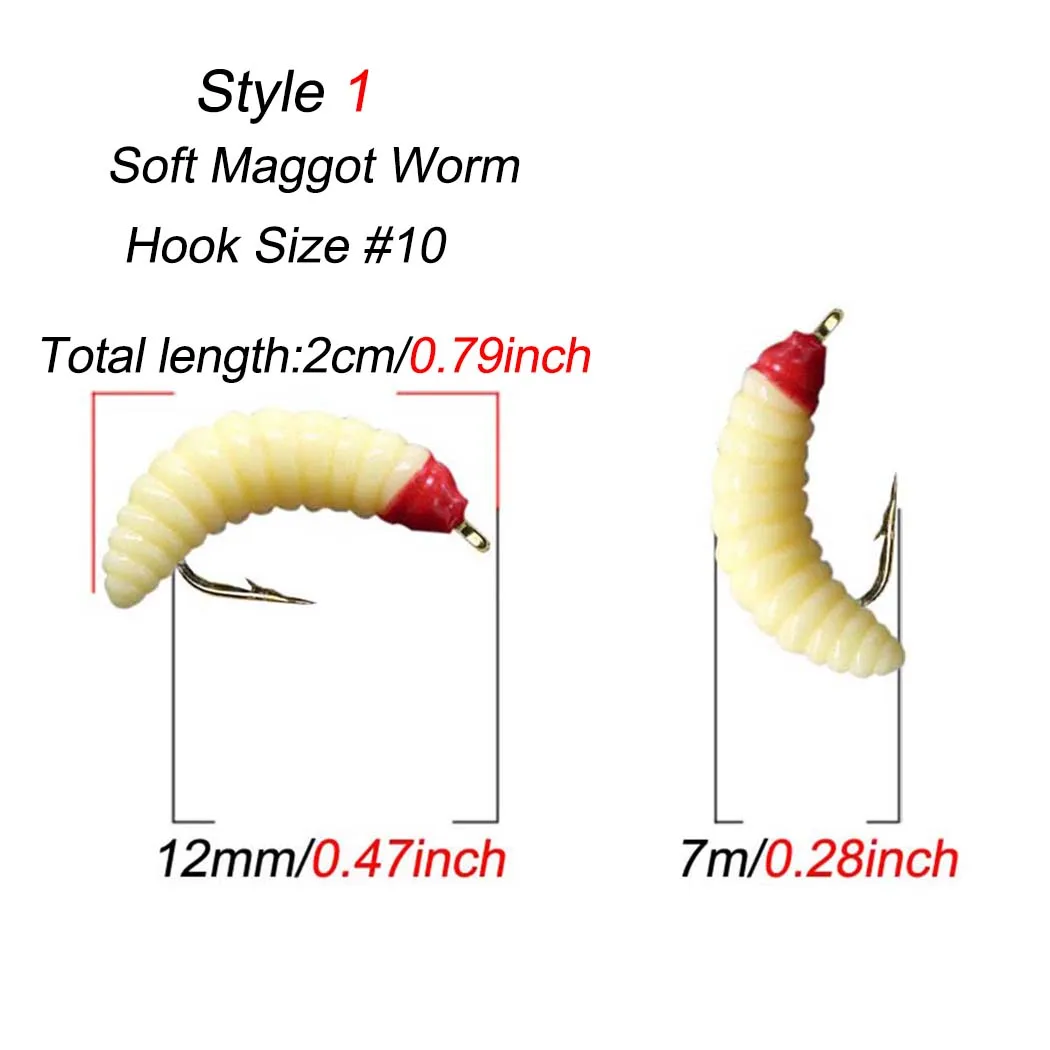 Ninfas hundidas tipo maggot para pesca con mosca de trucha - imagen 2
