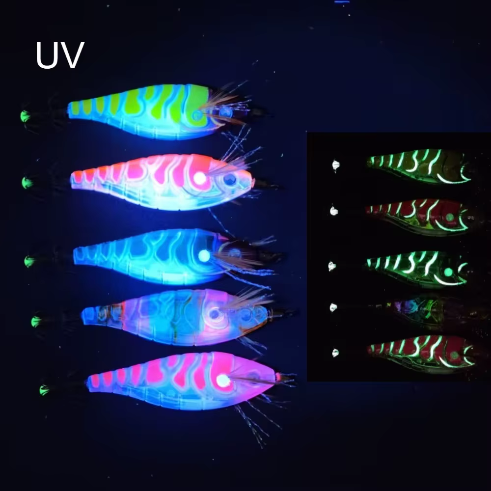 Señuelo pulpo luminoso cebo camarón fluorescente para agua salada - imagen 5