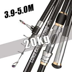 Caña telescópica de carbono giratoria para surfcasting y barco