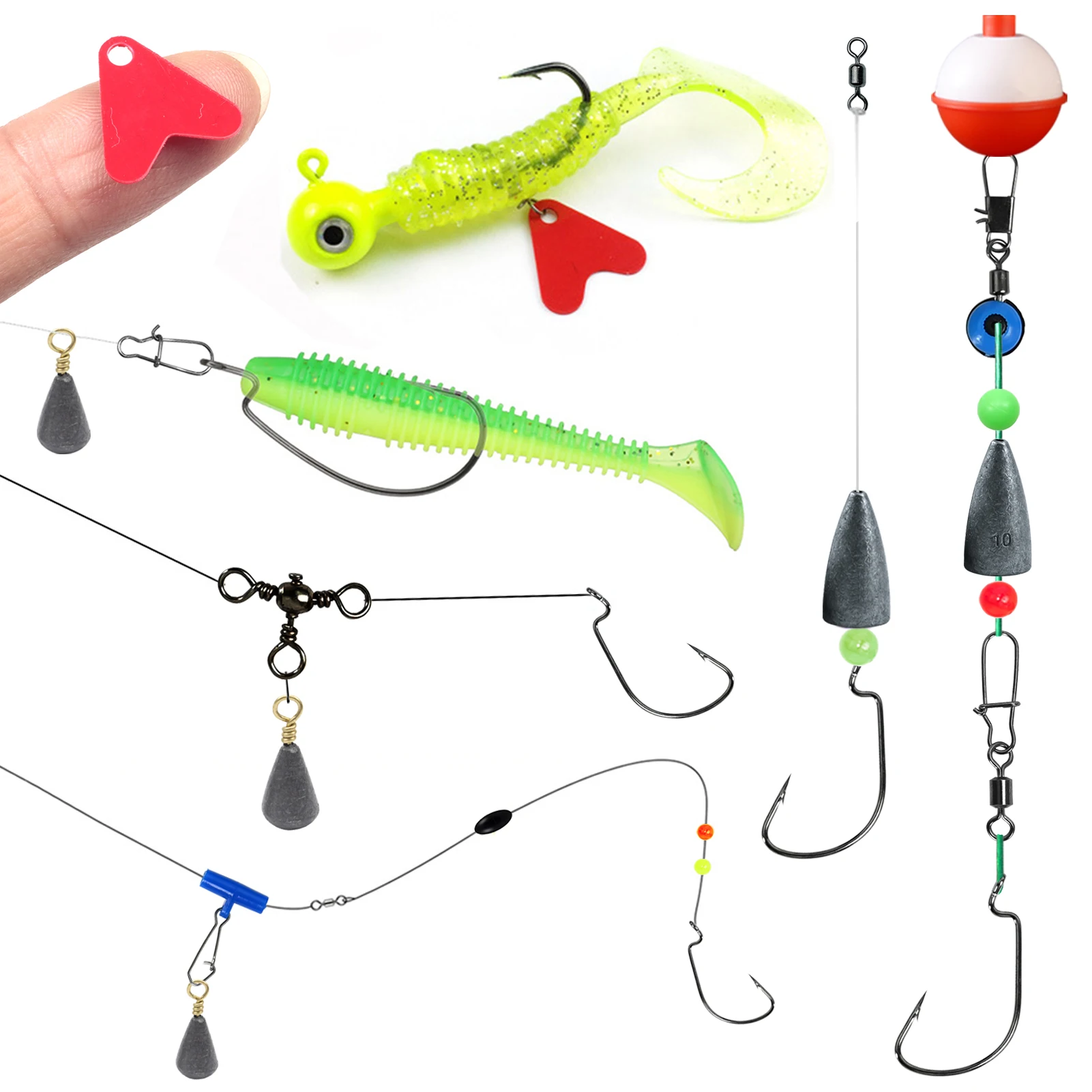 FREE FISHER Kit pesca de mar con plomos, anzuelos giratorios - imagen 4