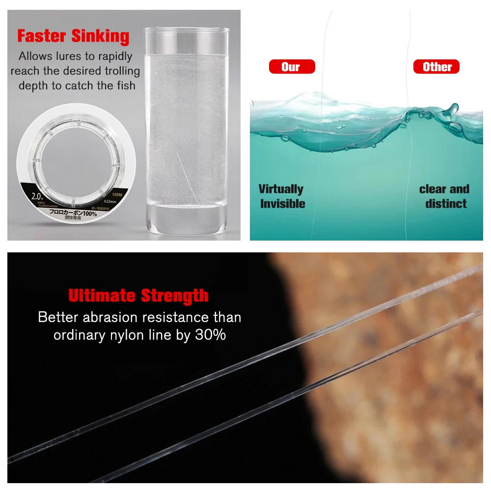 ZUKIBO Líder Fluorocarbono Invisible – Resistente - imagen 5