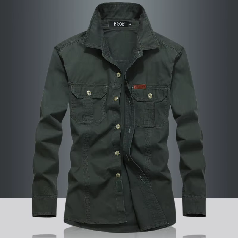 Camisa Algodón Puro 6XL Hombre – Informal Oversize Alta Calidad - imagen 4