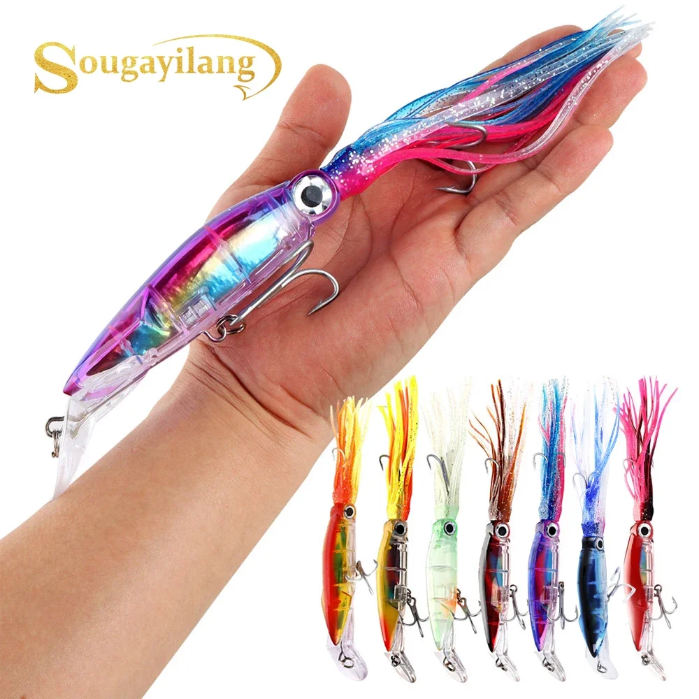 Sougayilang Señuelo Pulpo Plástico Duro – Cebo Artificial Pesca