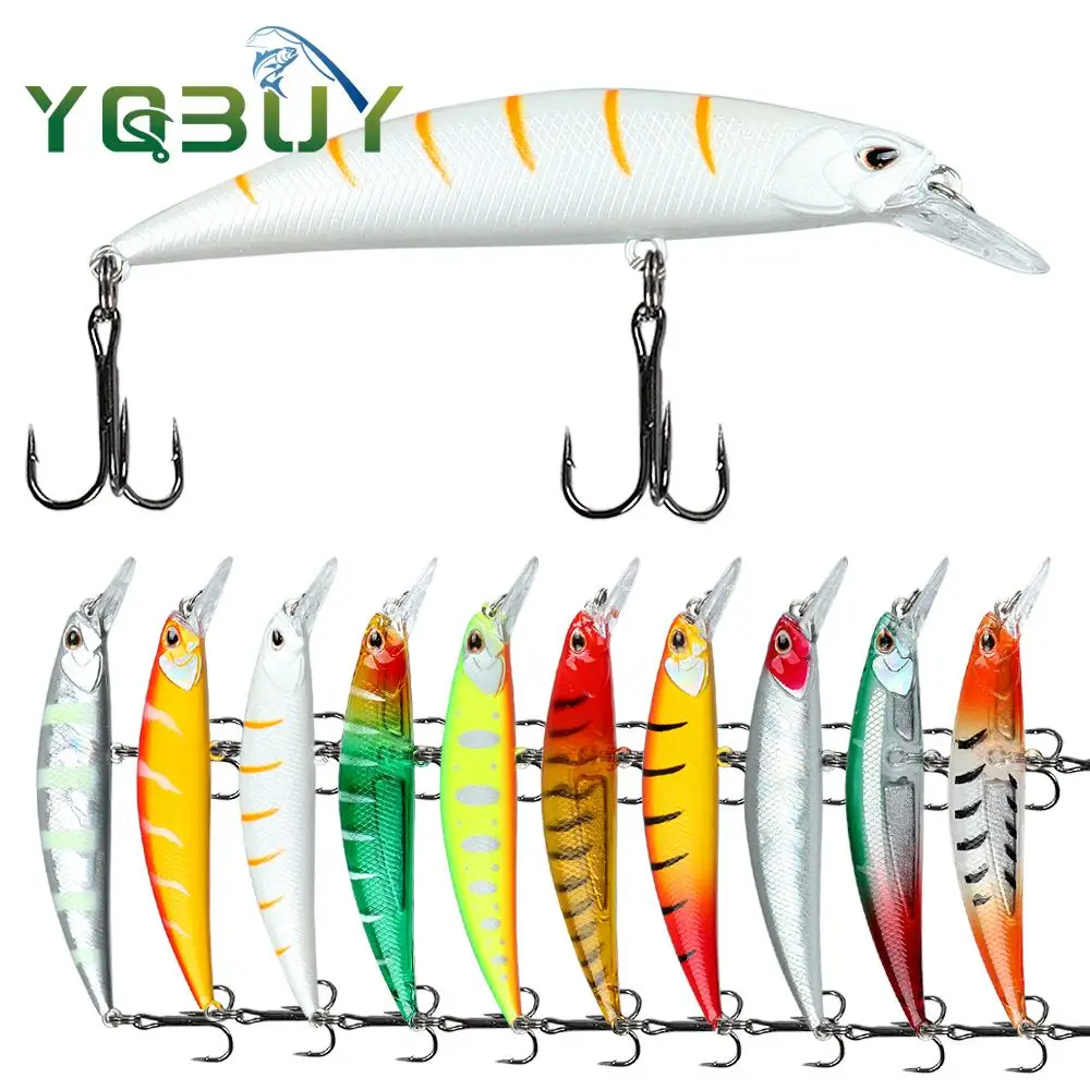 Señuelo minnow hundimiento cebo duro con anzuelos triples