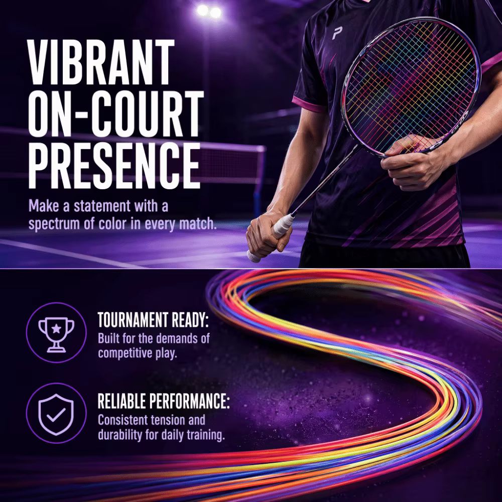 Cuerda Raqueta Bádminton Nailon Multicolor Alta Durabilidad - imagen 3