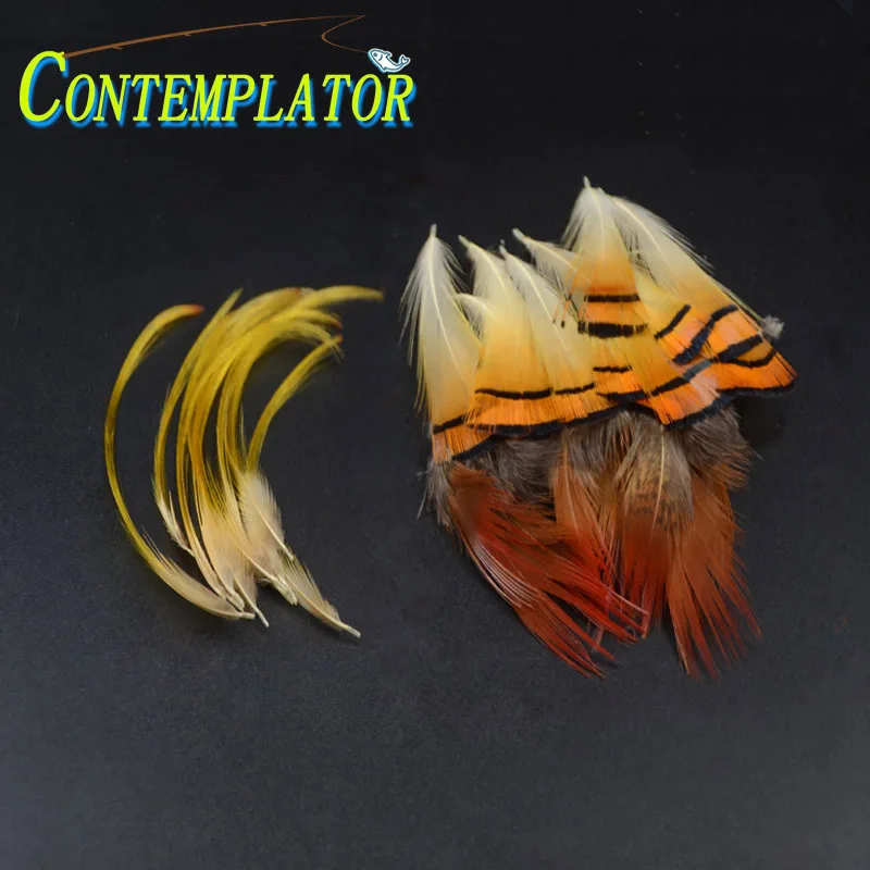 Plumas de faisán doradas para atado CONTEMPLATOR – estilos variados - imagen 5