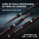 Caña telescópica de fibra de carbono DEUKIO ligera para spinning