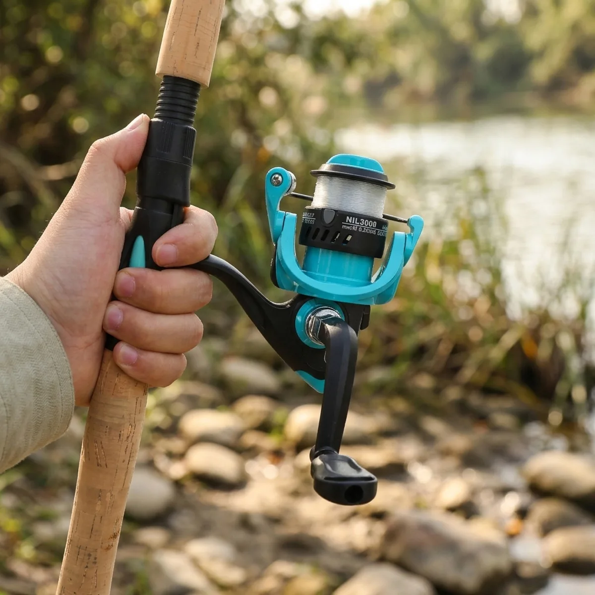 Carrete de pesca con manivela plegable y gran bobina para línea - imagen 5