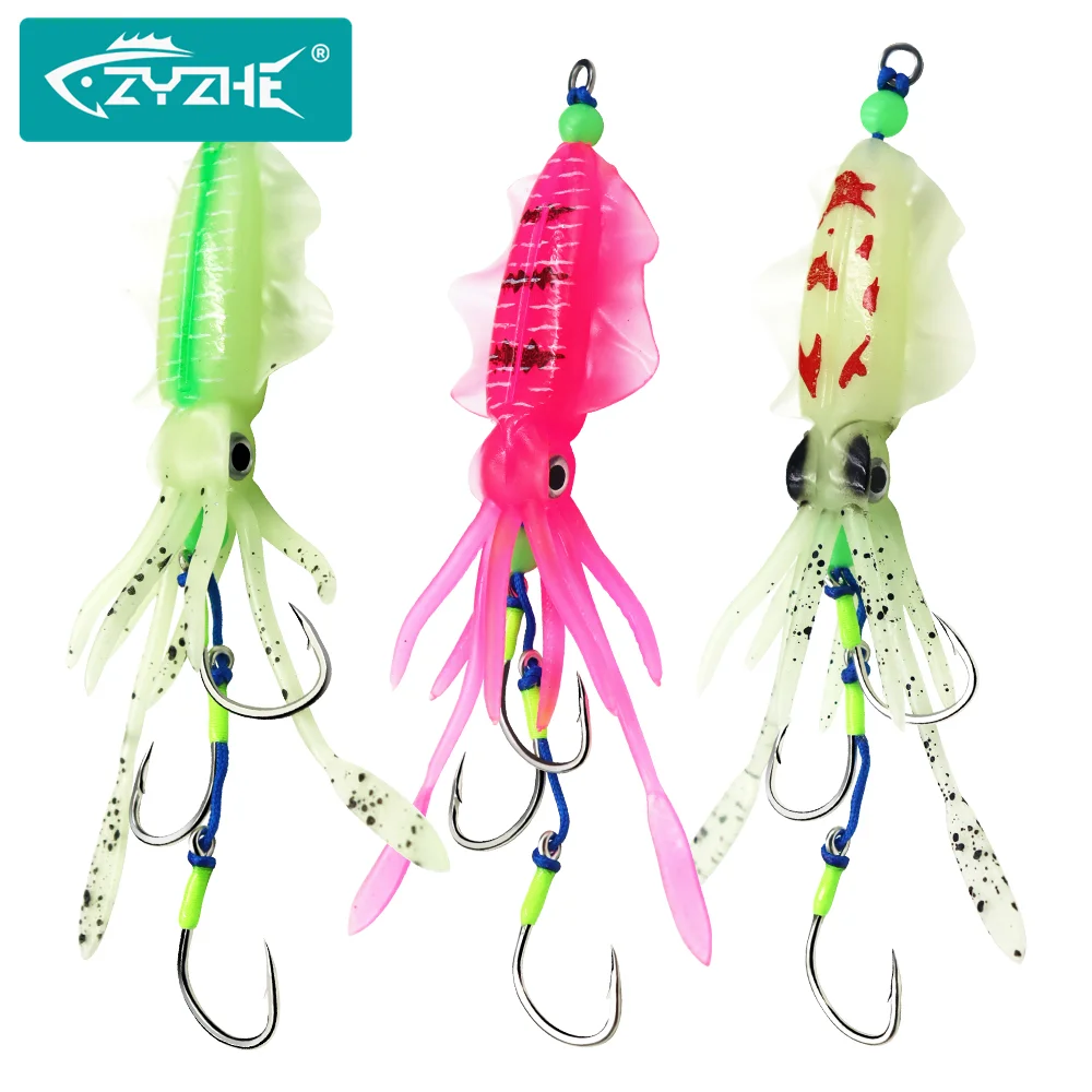 ZYZHE Señuelo de calamar con anzuelo de cadena para pesca marítima - imagen 3
