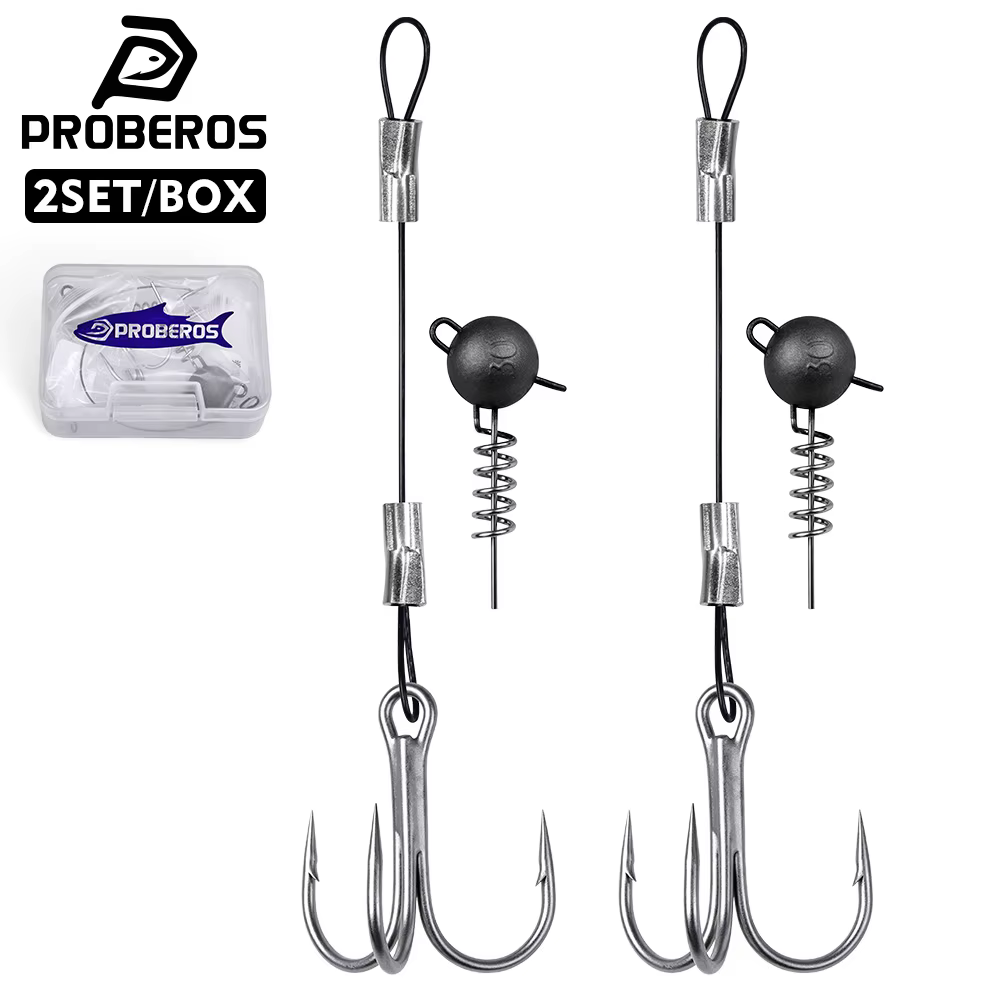 Protector Línea Acero Proberos con Anzuelo Triple y Plomada Redonda - imagen 5