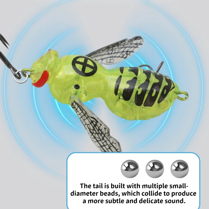 Swolfy Wobblers biónicos flotantes de insecto – Señuelos 4 piezas para lubina - imagen 2