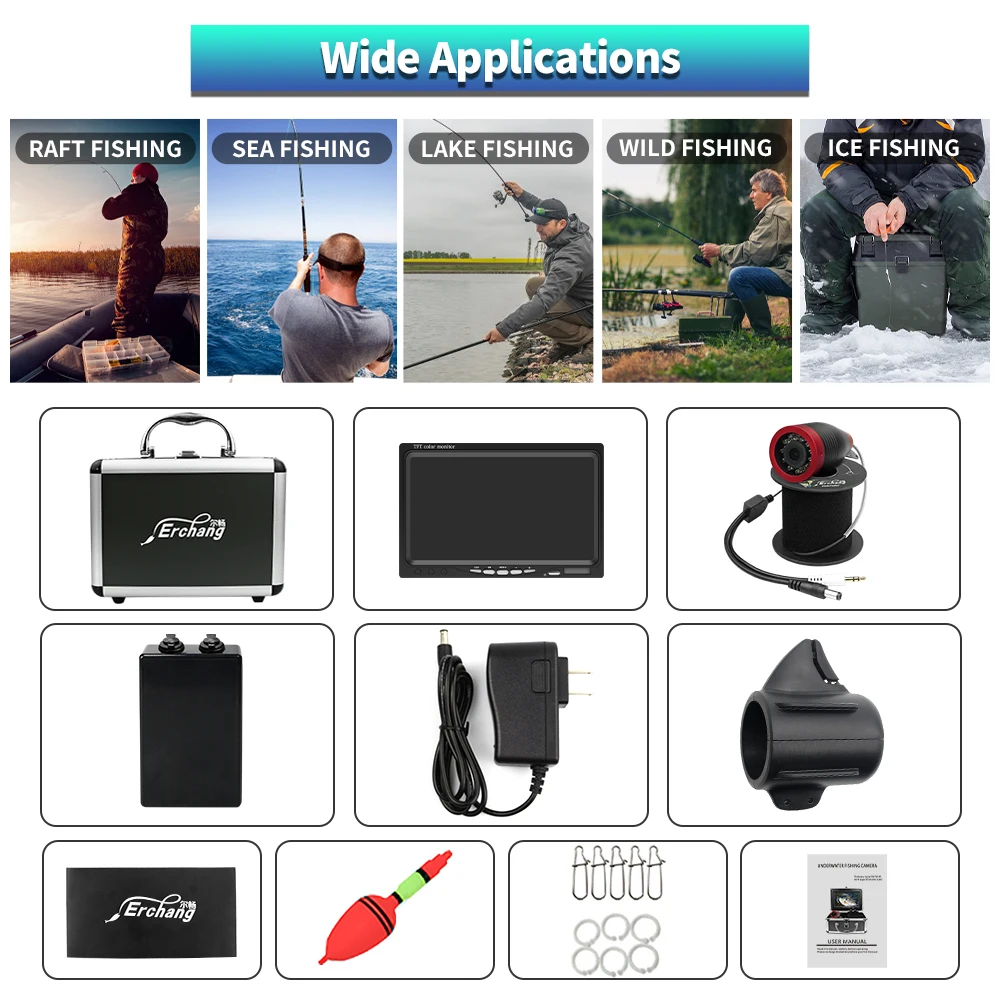 Buscador de peces LED con cámara subacuática para pesca en hielo - imagen 3
