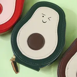 Tarjetero Mini Mujer Cuero PU - Diseño Aguacate con 11 Bolsillos