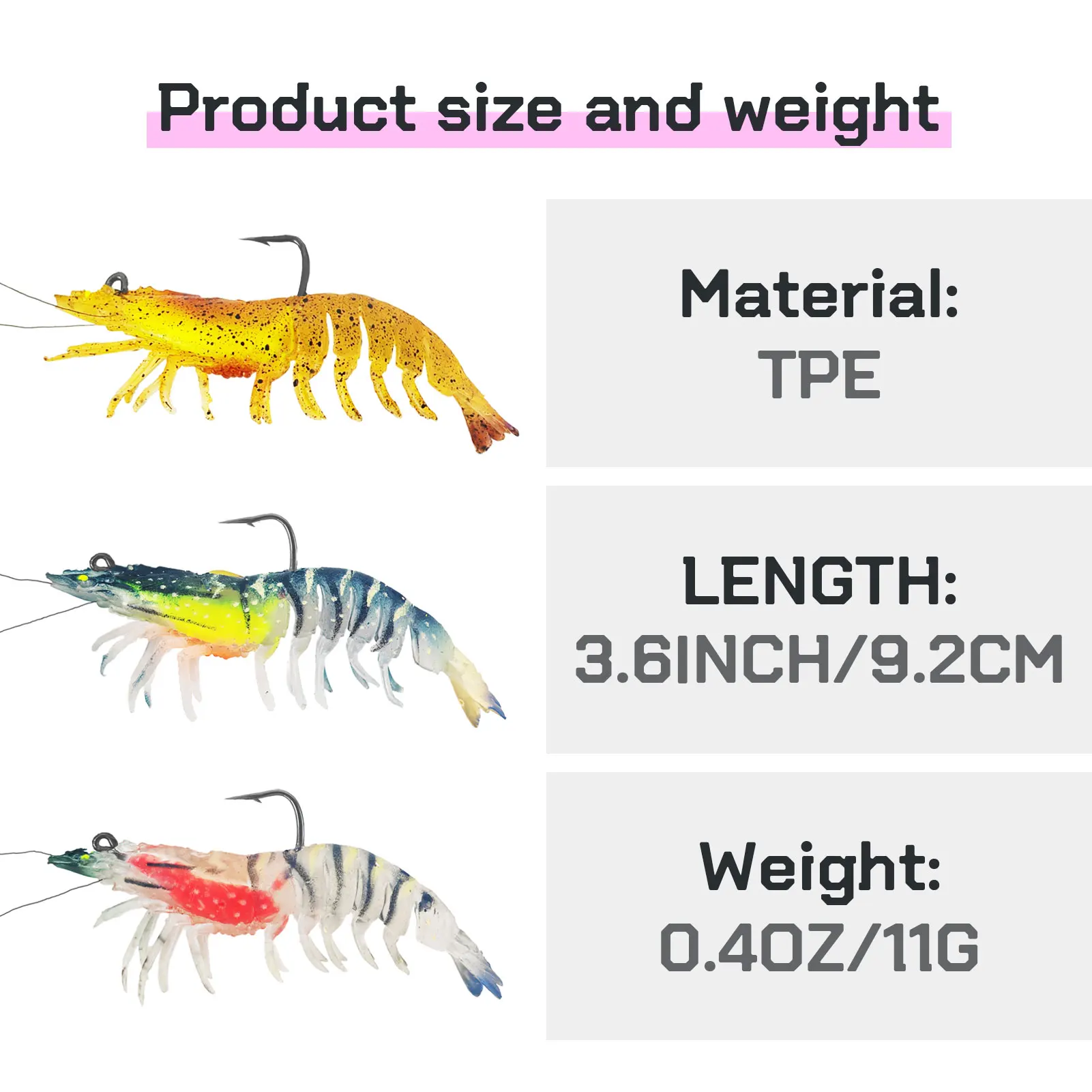 Free Fisher señuelo gamba blanda Jig Head vástago largo - imagen 5