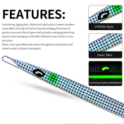 Jig Heads Proberos con ojos luminosos para pesca en agua salada