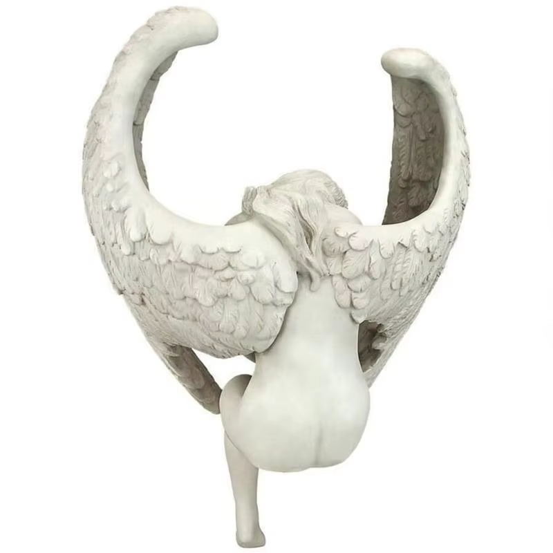Estatua Ángel de la Redención en Resina – Adorno Religioso para Hogar y Jardín - imagen 3