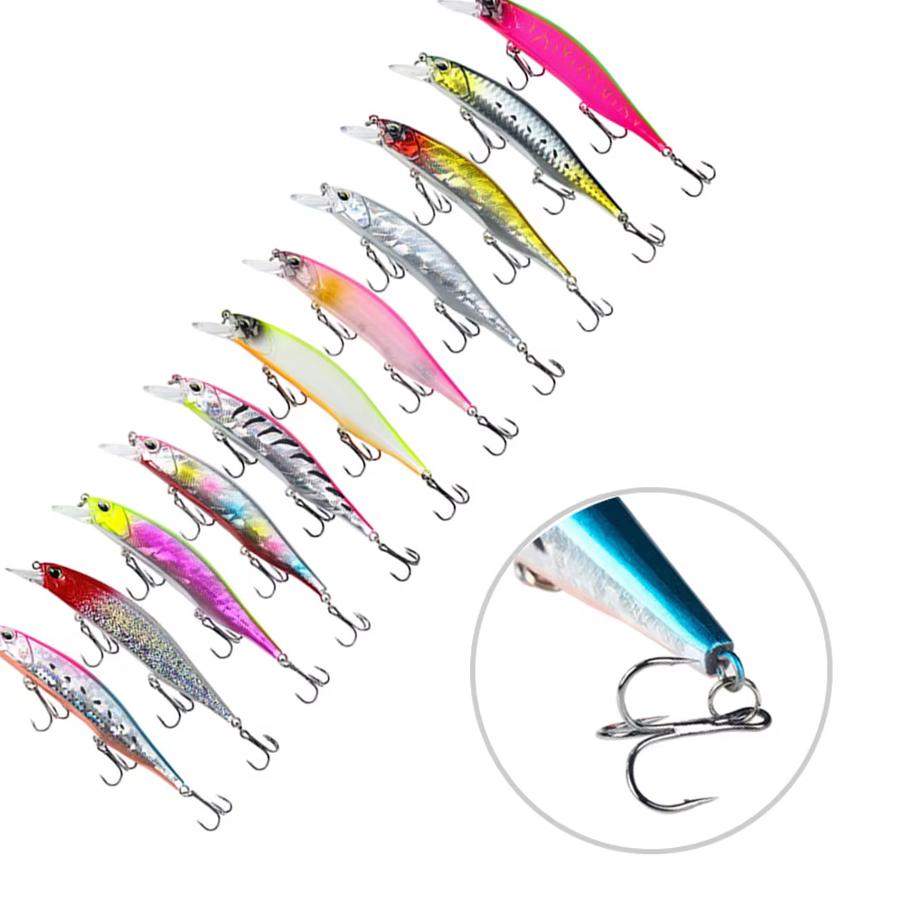 Señuelo Jerkbait Minnow artificial duro – Ojos 3D lubina, lucio, trucha - imagen 5
