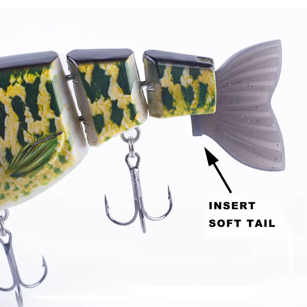 Glide Bait multiarticulado Hanlin para pesca de lucio y musky - imagen 5