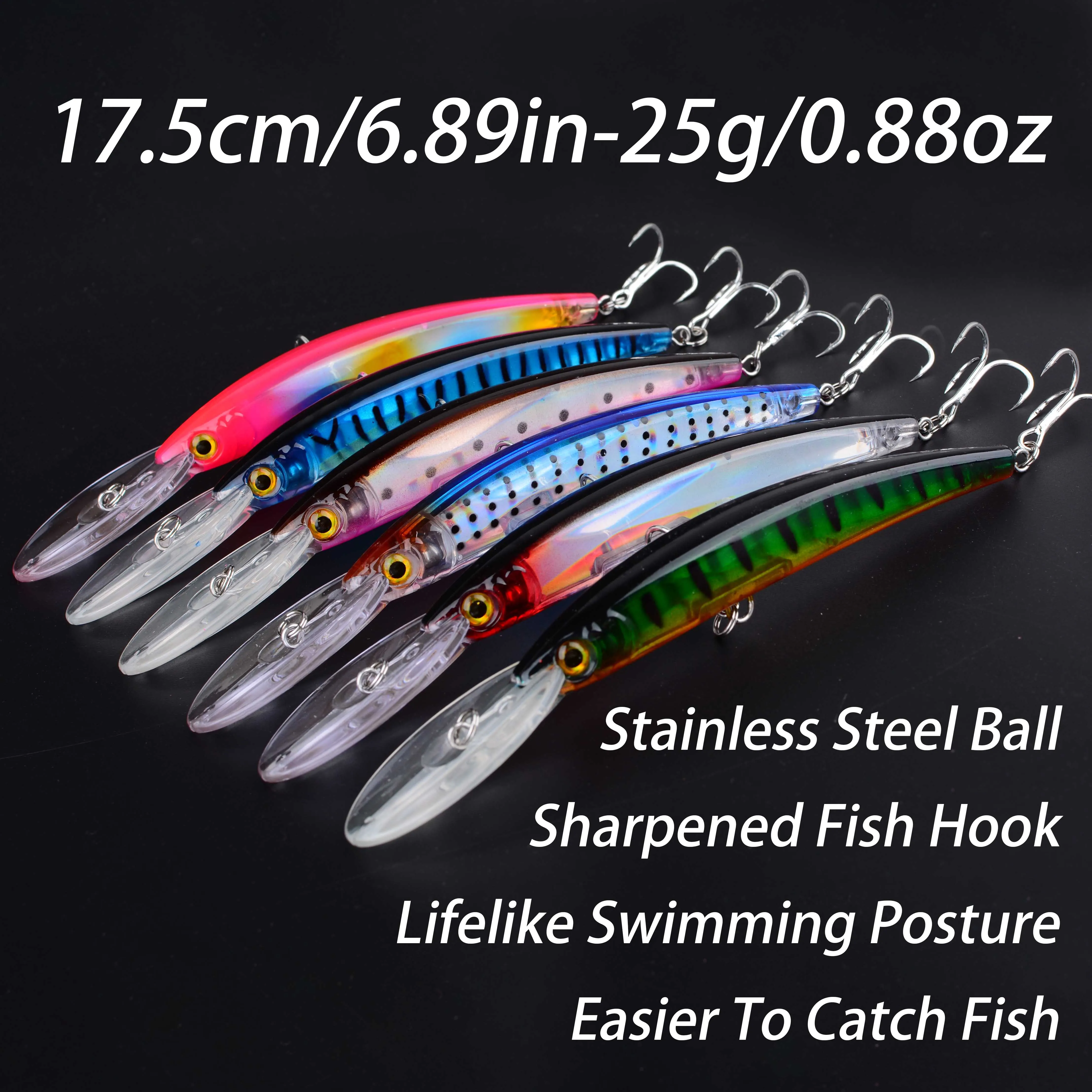 Señuelo Minnow flotante láser grande para trolling en agua salada - imagen 2