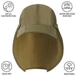 BASSDASH gorra protección solar UPF 50+ – Solapa de cuello extraíble