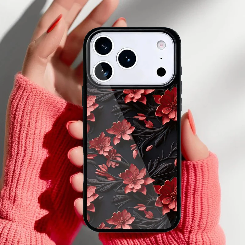 Funda floral medianoche para iPhone vista frontal