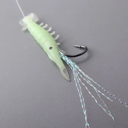 DNDYUJU Vinilo Luminoso Camarón – Señuelo brillante para pesca