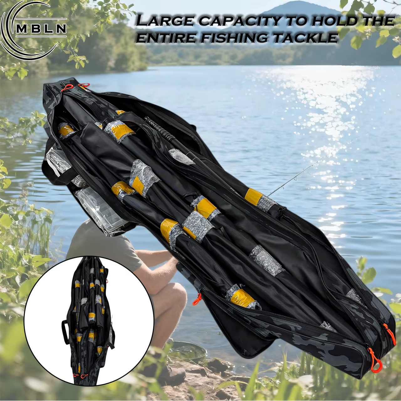 Bolsa de Pesca MBLN Plegable – Porta Cañas 1,5 m Doble Capa - imagen 3