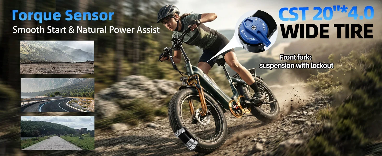 Vista de la bicicleta eléctrica plegable TTGO F6 Boost