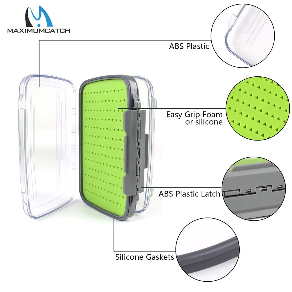 MAXIMUMCATCH Caja de moscas impermeable con organizador transparente - imagen 3
