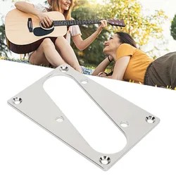 Placa metálica para pastillas de guitarra, anillo plateado y marco