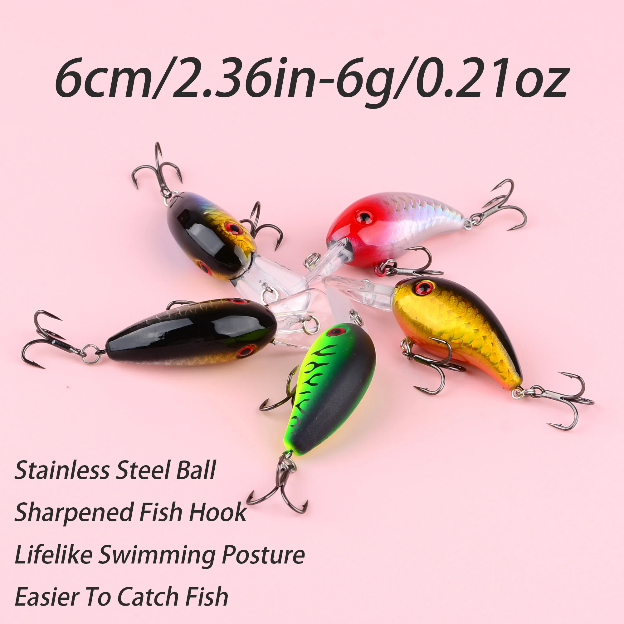 Señuelo Crankbait flotante para lubina y carpa, duro SwimBait - imagen 5