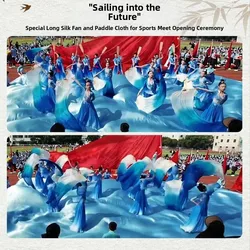 Abanico de danza del vientre tricolor degradado para niñas
