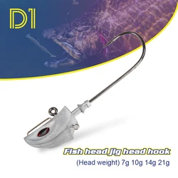 Anzuelos Jig Head D1 Zinc – 7g a 21g, potentes y afilados