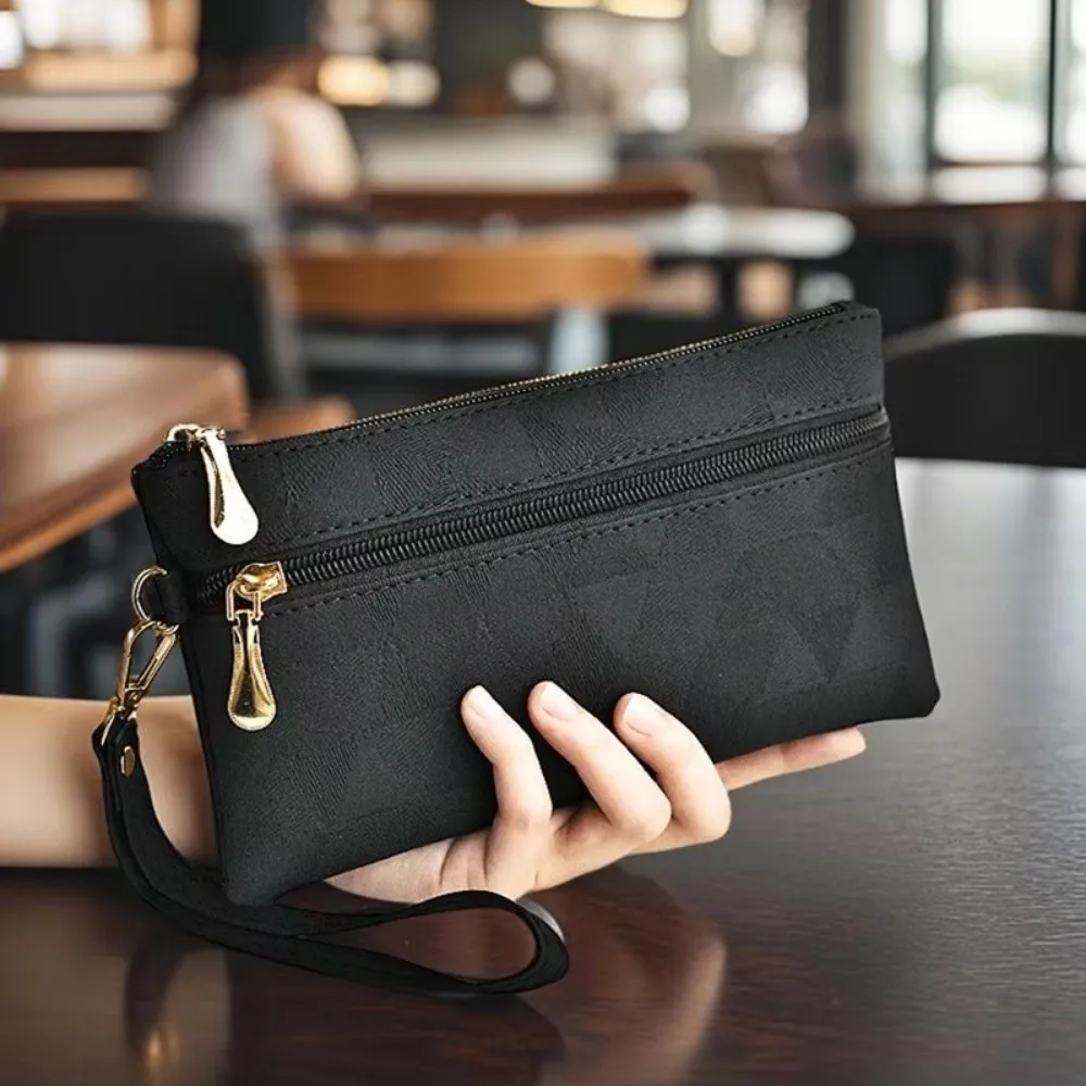 Cartera larga gran capacidad con cremallera y correa para muñeca - imagen 5