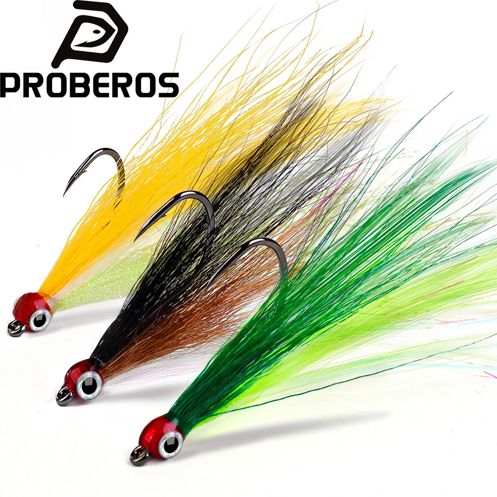 Mosca streamer bucktail PROBEROS para trucha y lubina con teaser - imagen 5