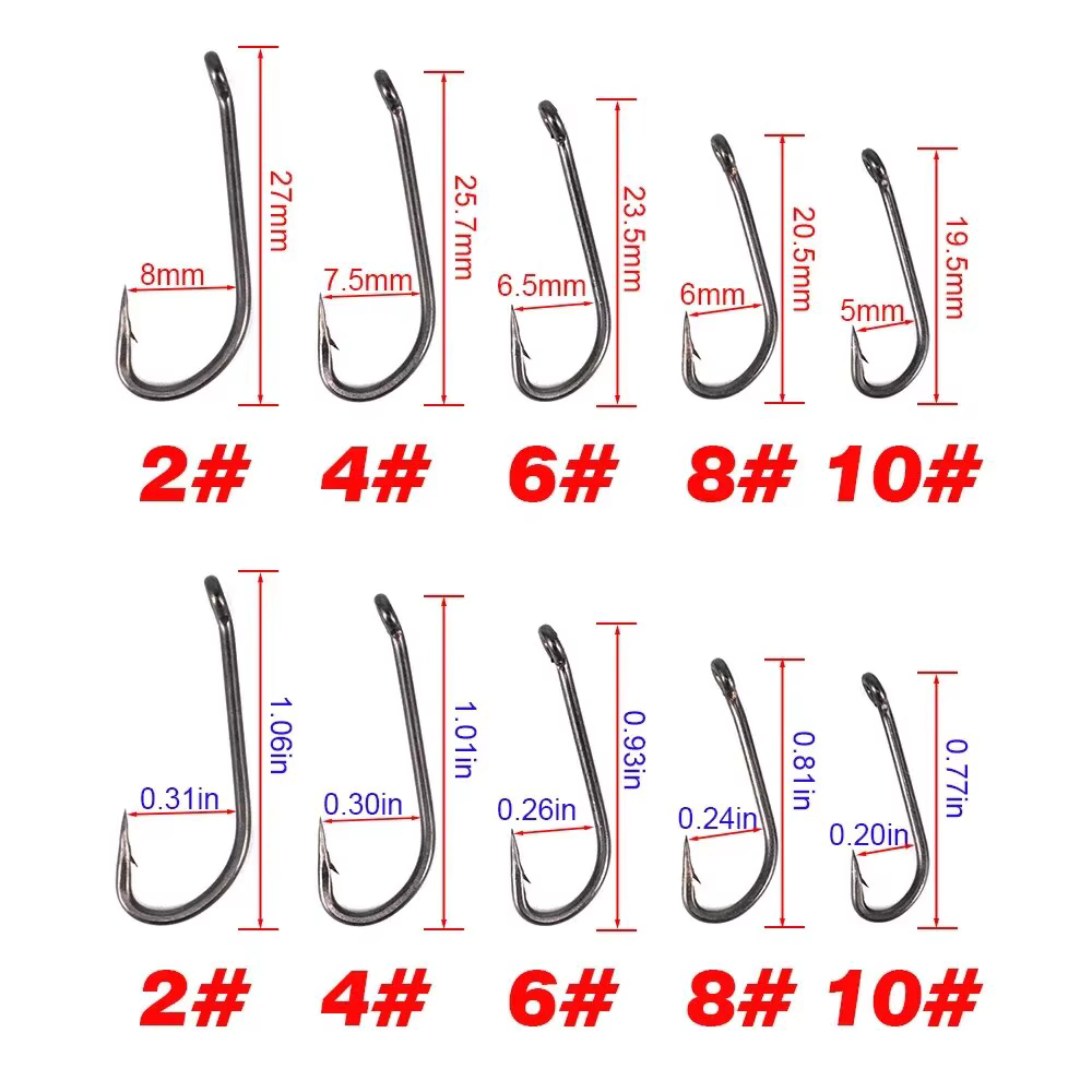 Hirisi X913 – Anzuelos para carpa de vástago largo con micropúas PTFE