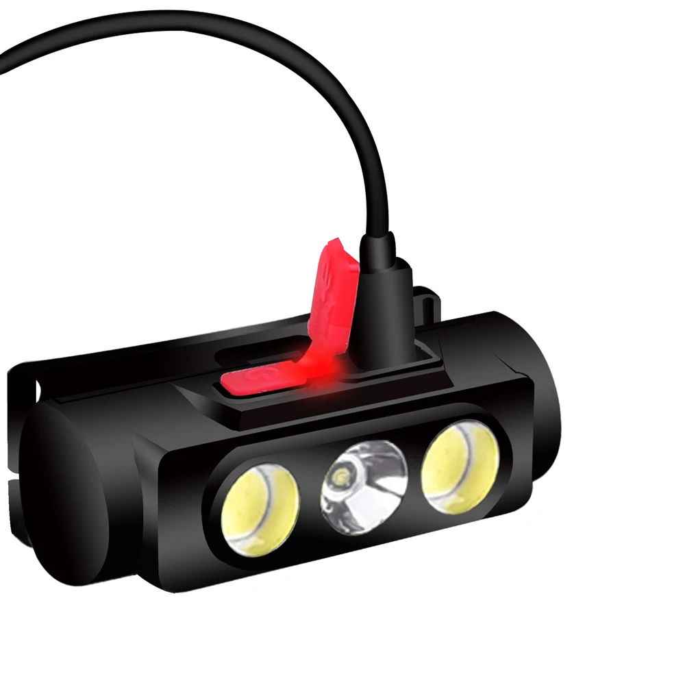 Minifaro portátil luz de cabeza para caza y pesca USB blanco rojo - imagen 3