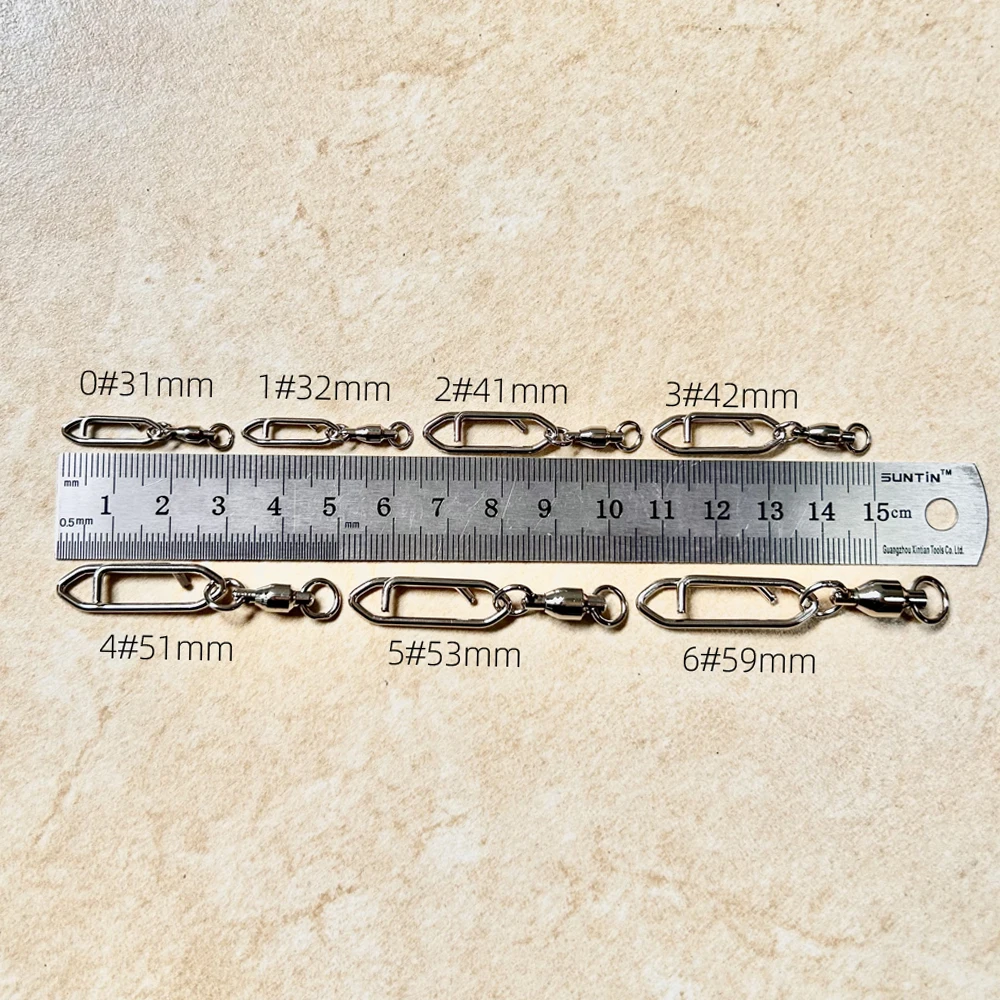 Conectores giratorios Quick Pin plateados 360° para pesca - imagen 4