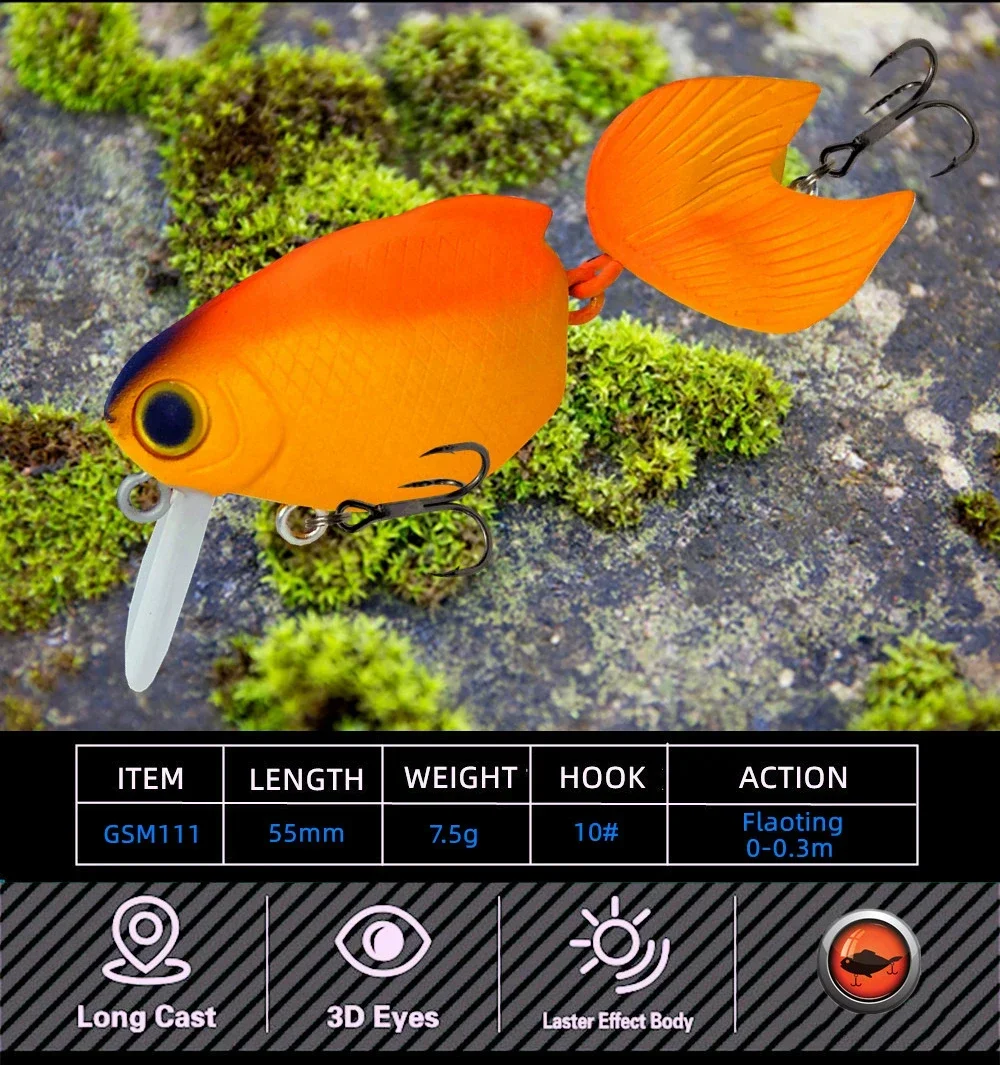 Señuelo wobbler goldfish de 55mm en color realista