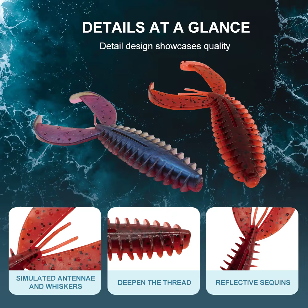 ESFISHING Chunk Craw 90mm – Señuelo de vinilo para pesca - imagen 3