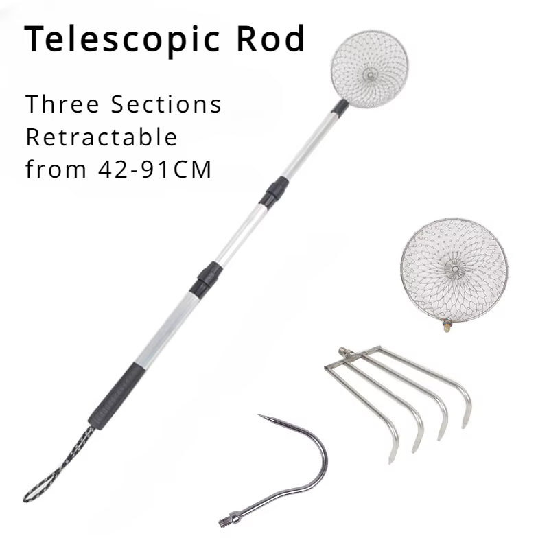 Gancho telescópico acero inoxidable para pesca de arena