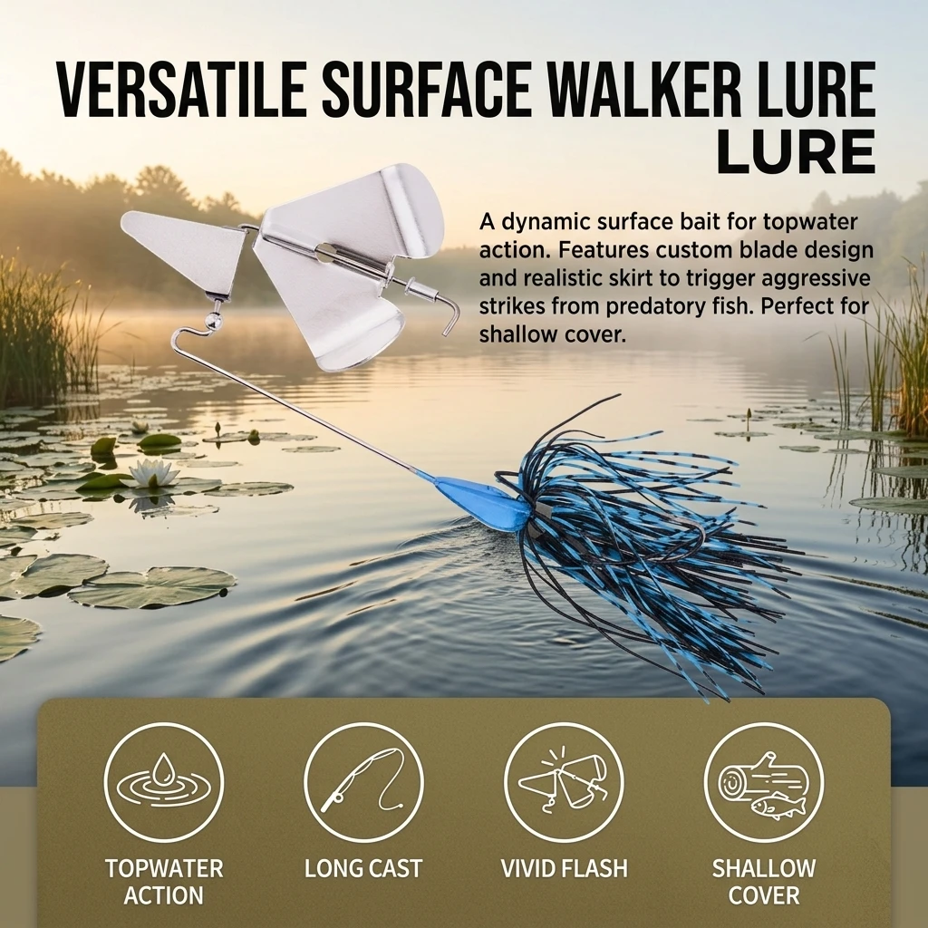 Señuelo Surface Walker Minnow de metal compuesto para lubina