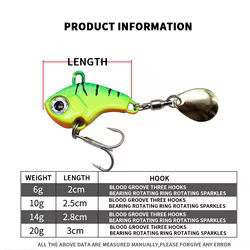 ToplineTackle Señuelo giratorio VIB de metal para lubina y trucha