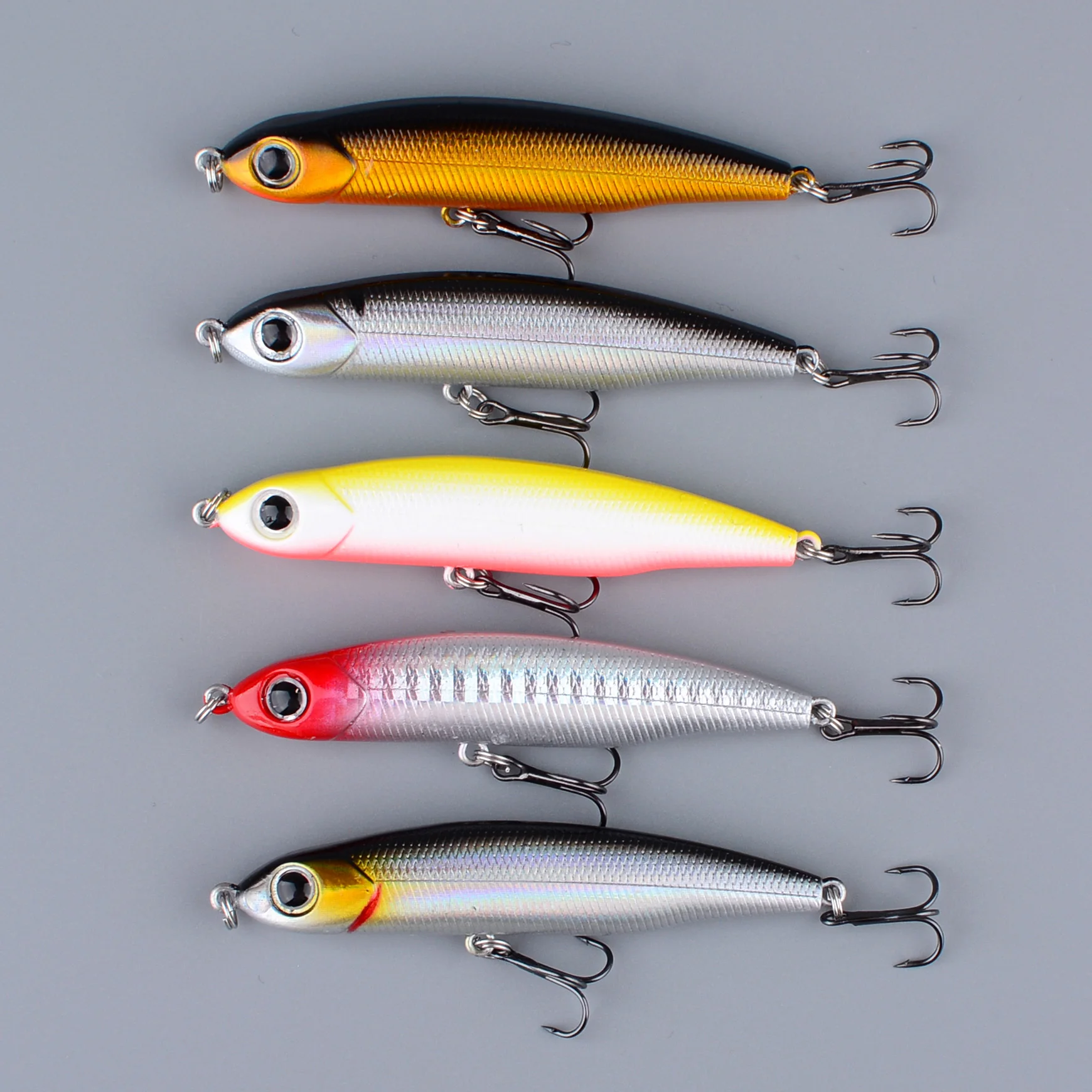 Señuelo minnow hundimiento lento para lucio con anzuelo triple - imagen 3